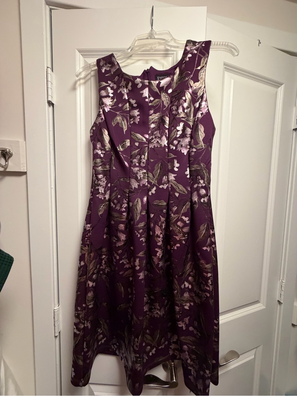 Enfocus Studio Plum Floral Fit-and-Flare Dress